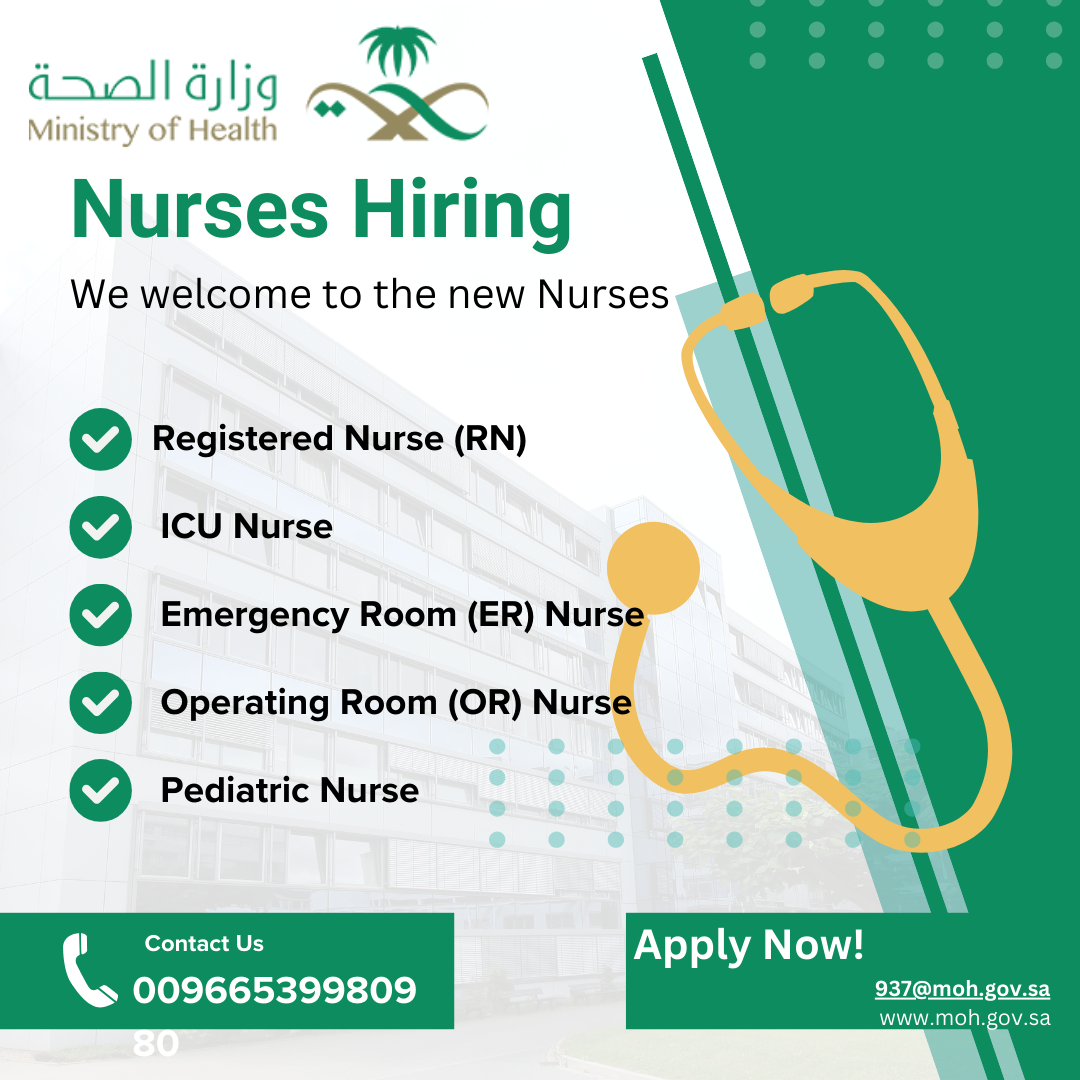 Government Nursing jobs in Saudi Arabia
