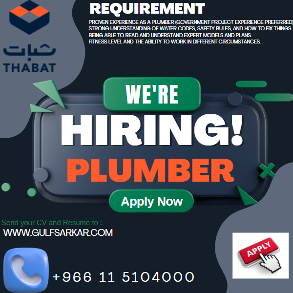 Government Plumber Jobs In Saudi Arabia