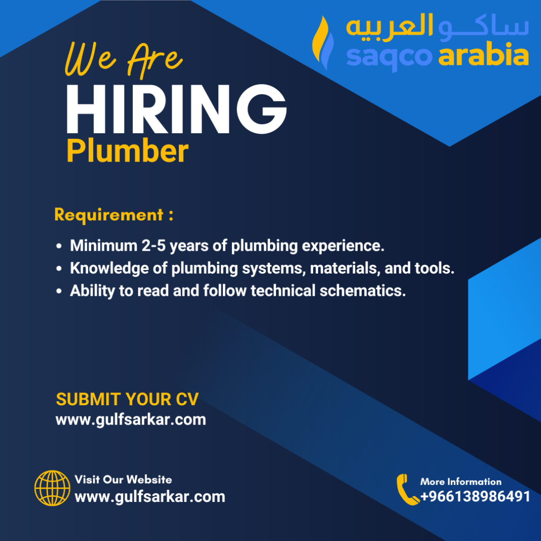 Plumber jobs in saudi arabia 2025 khobar