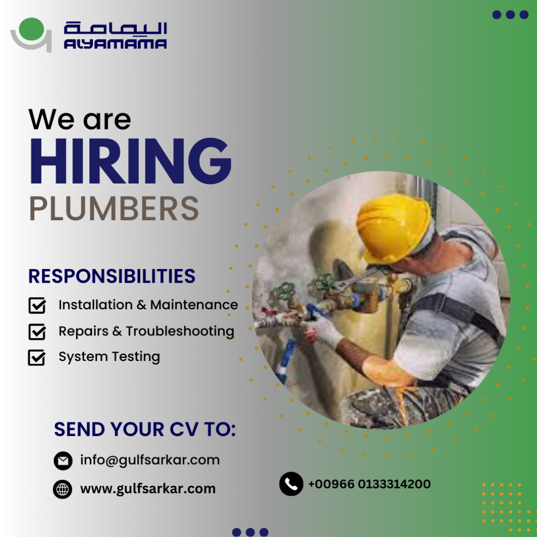 Plumbing Foreman Jobs in Saudi Arabia