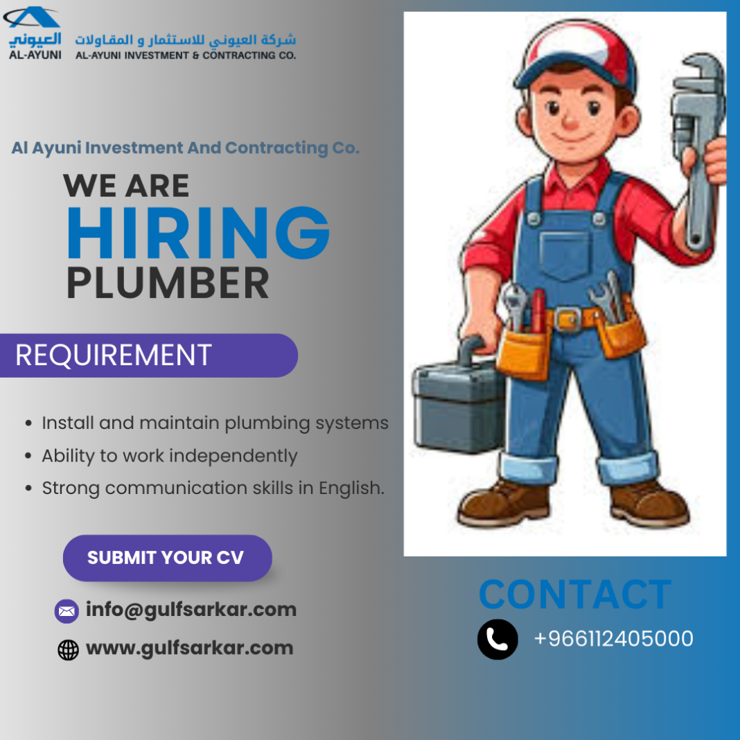Plumbing Technician Job in Saudi Arabia