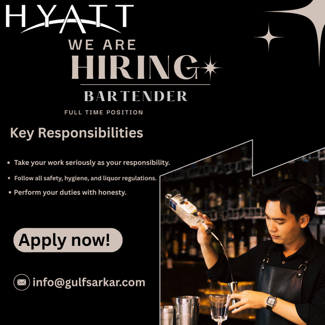 Bartender job in oman