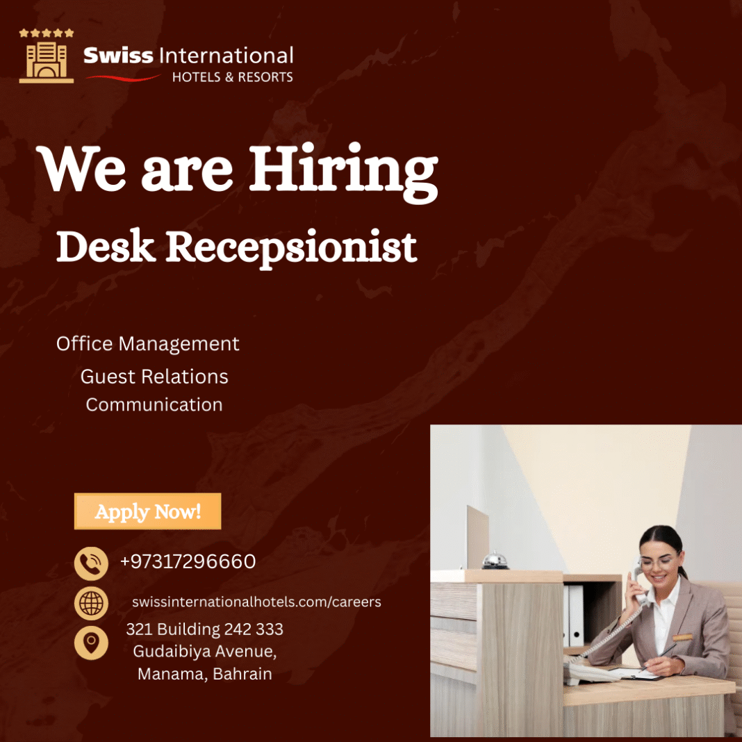 desk recepsionist jobs in bahrain