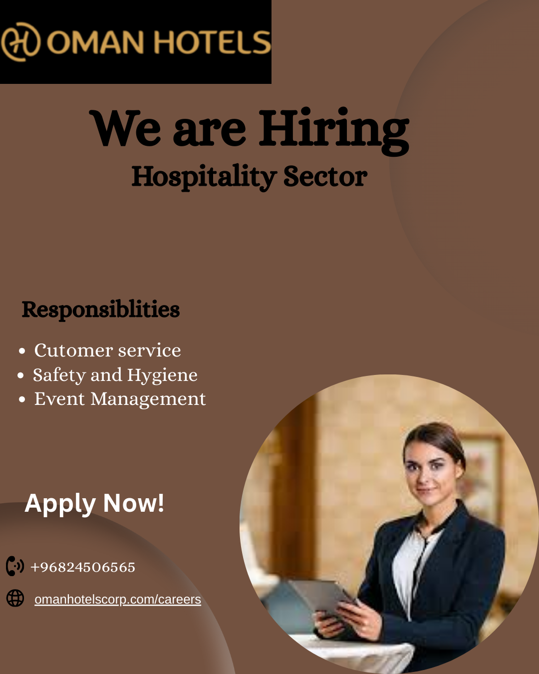 Hospitality Sector  Job In Oman