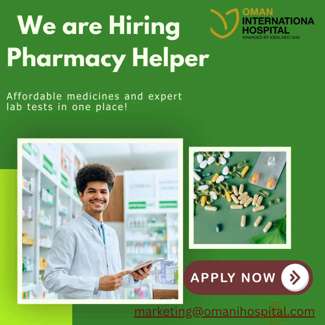 Pharmacy Helper Job in Oman