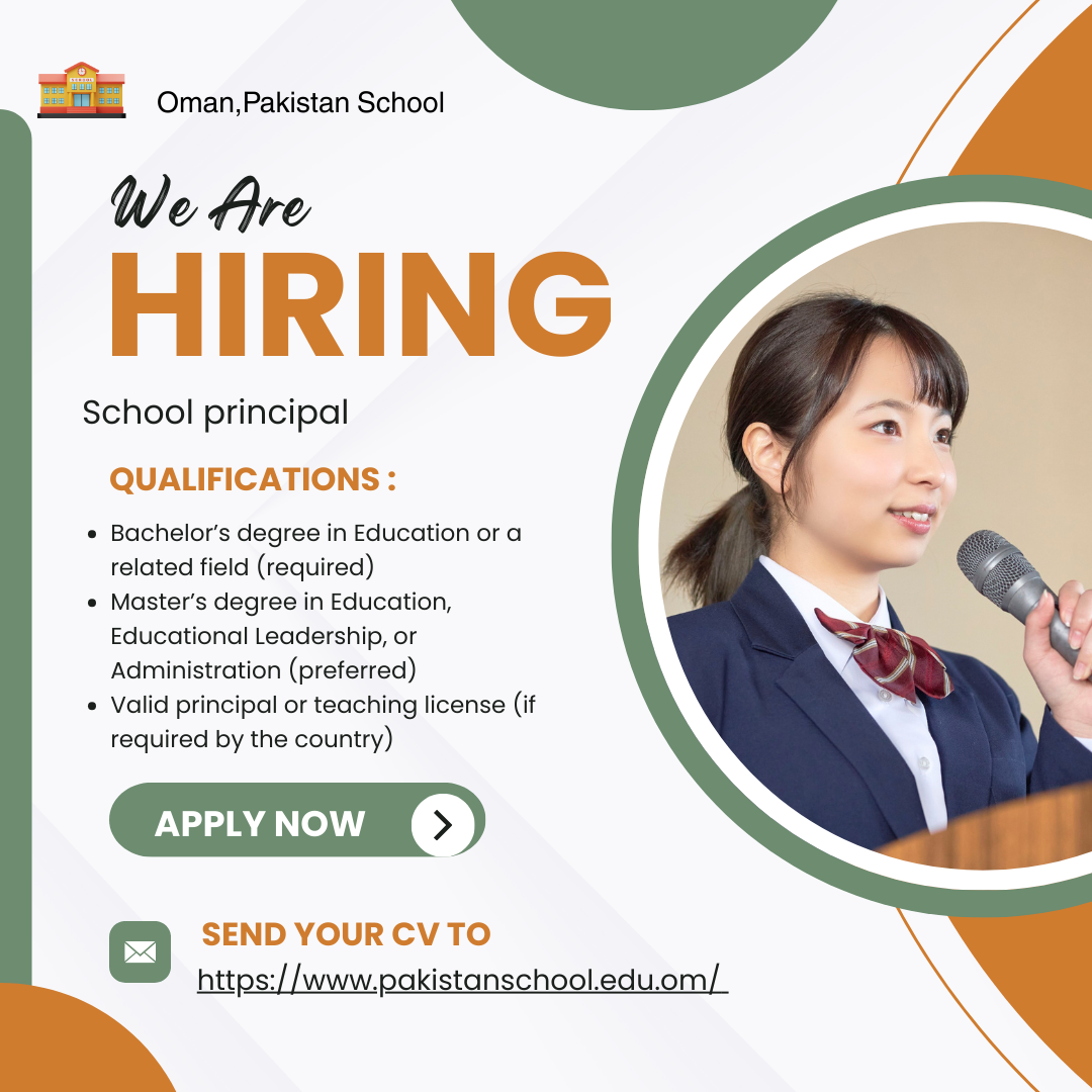 School principal job  for female in oman